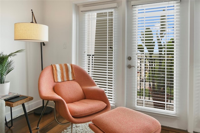 2305 Edgewater Dr Unit 1613, Orlando, FL 32804 - living area featuring wood finished floors, healthy amount of natural light, and baseboards