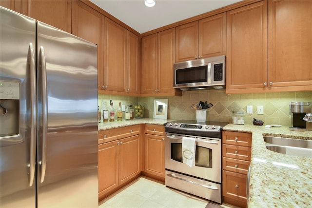 2305 Edgewater Dr Unit 1613, Orlando, FL 32804 - kitchen featuring stainless steel appliances, brown cabinets, backsplash, and recessed lighting