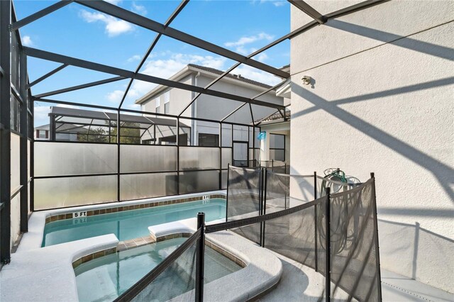 4740 Sleepy Hollow Dr, Kissimmee, FL 34746 - view of pool with a lanai and a pool with connected hot tub