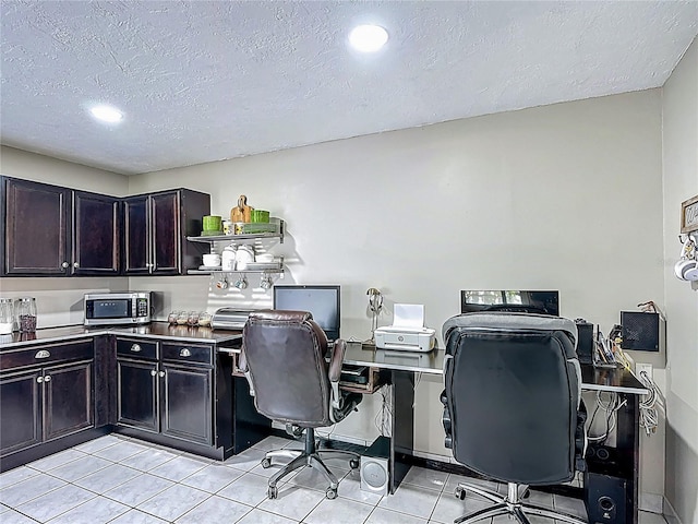 620 Wood Dr, Kissimmee, FL 34759 - office with a textured ceiling, light tile patterned floors, recessed lighting, and baseboards