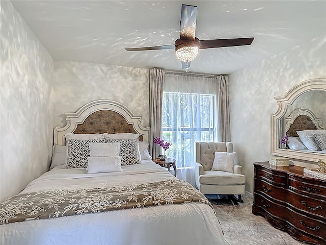 620 Wood Dr, Kissimmee, FL 34759 - bedroom with ceiling fan and marble finish flooring