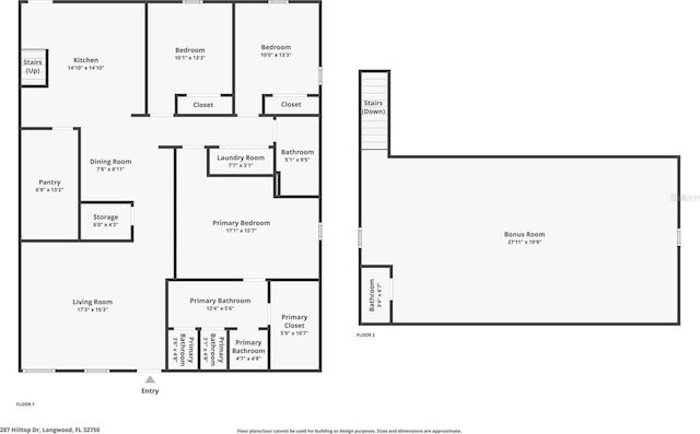 287 Hilltop Dr, Longwood, FL 32750 - floor plan / room layout
