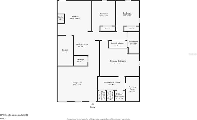 287 Hilltop Dr, Longwood, FL 32750 - room layout