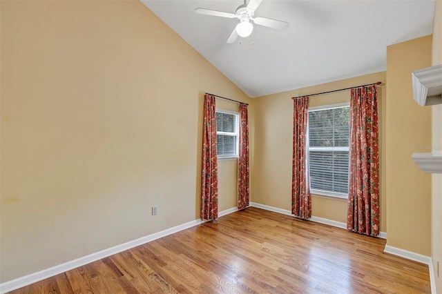 914 Elysium Blvd, Mount Dora, FL 32757 - unfurnished room with healthy amount of natural light, wood finished floors, a ceiling fan, and lofted ceiling