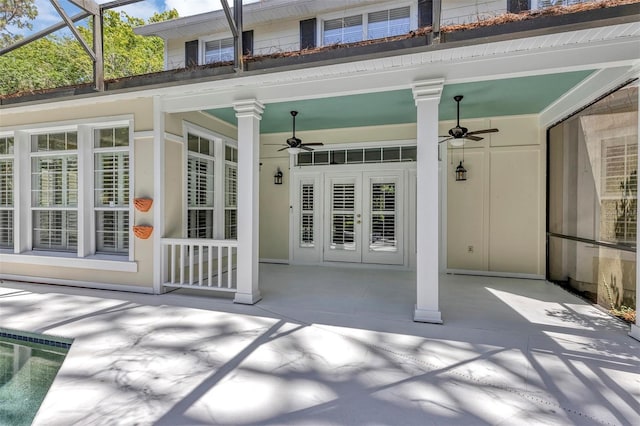 914 Elysium Blvd, Mount Dora, FL 32757 - view of patio / terrace with a ceiling fan and glass enclosure