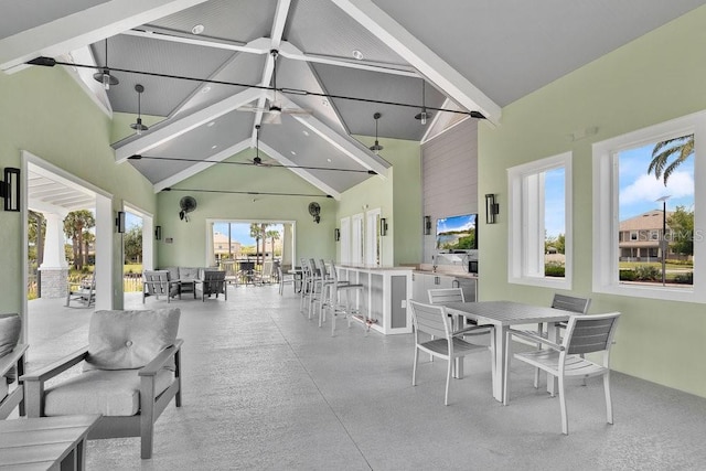 3280 Canna Lily Pl, Clermont, FL 34711 - view of patio featuring outdoor dining space, a ceiling fan, and an outdoor living space