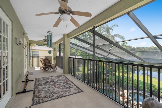 490 Wekiva Preserve Dr, Apopka, FL 32712 - sunroom featuring a ceiling fan