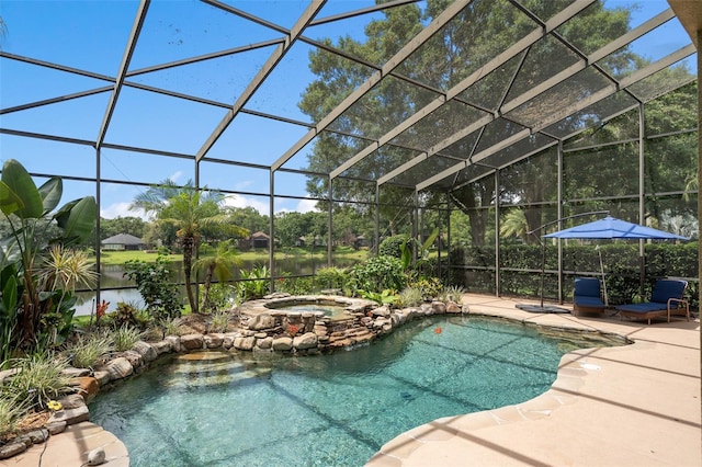 490 Wekiva Preserve Dr, Apopka, FL 32712 - view of pool with a patio, a lanai, and a pool with connected hot tub