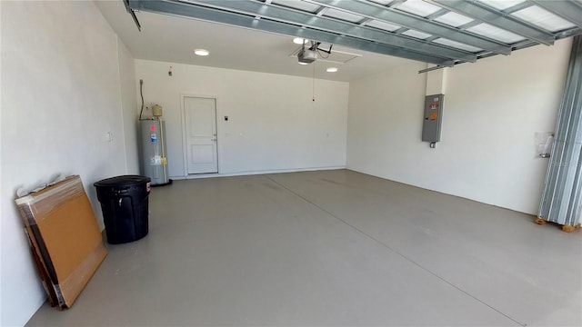 3269 Ponce De Leon Blvd, North Port, FL 34291 - garage with water heater, electric panel, and a garage door opener