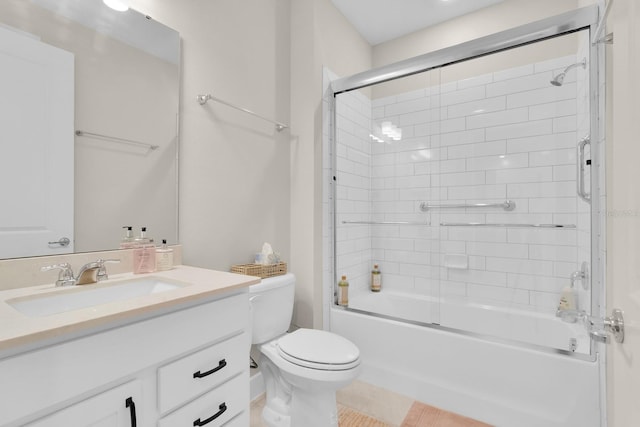 1425 Lone Wood Blvd, Orlando, FL 32828 - bathroom with vanity, toilet, enclosed tub / shower combo, and tile patterned flooring