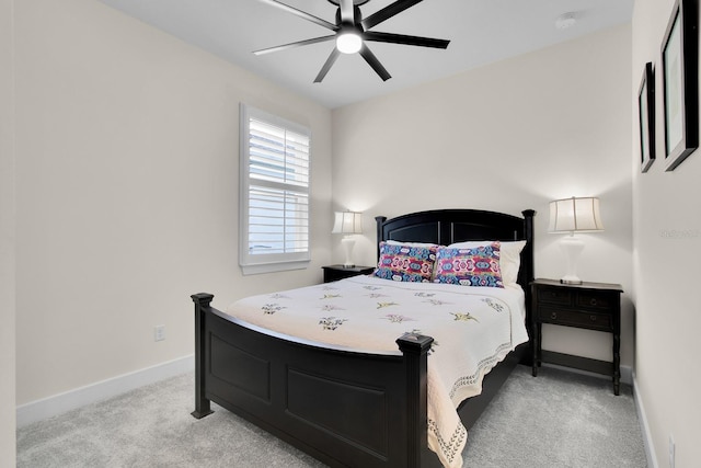 1425 Lone Wood Blvd, Orlando, FL 32828 - bedroom with light carpet, baseboards, and a ceiling fan