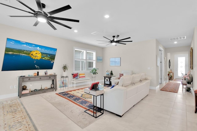 1425 Lone Wood Blvd, Orlando, FL 32828 - living area with a ceiling fan, recessed lighting, and baseboards