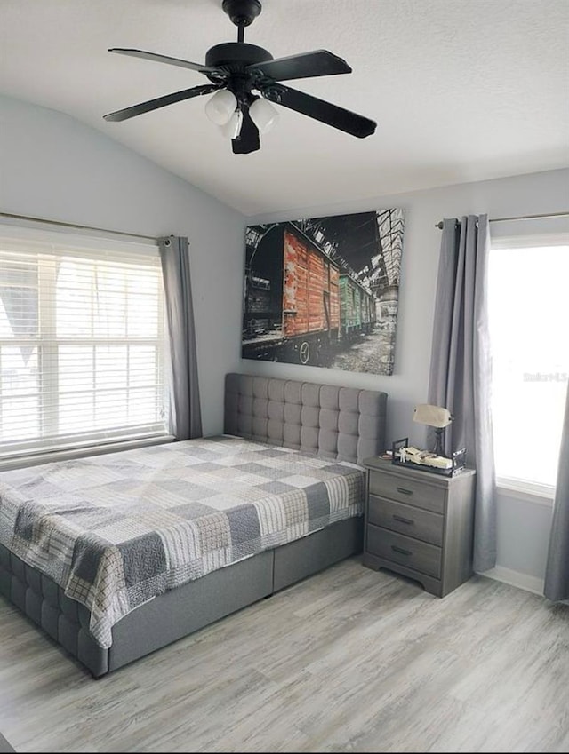 725 Ashworth Overlook Dr Unit C, Apopka, FL 32712 - bedroom with wood finished floors, vaulted ceiling, and a ceiling fan