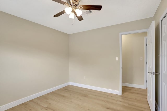 2835 Bongart Rd, Winter Park, FL 32792 - empty room with a ceiling fan, light wood finished floors, and baseboards