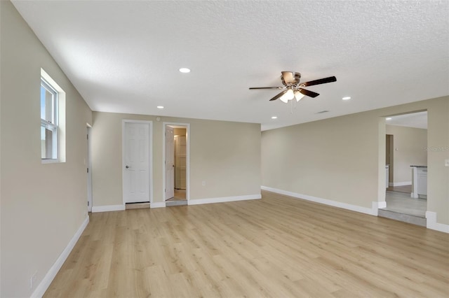 2835 Bongart Rd, Winter Park, FL 32792 - empty room with ceiling fan, light wood-style floors, recessed lighting, and baseboards