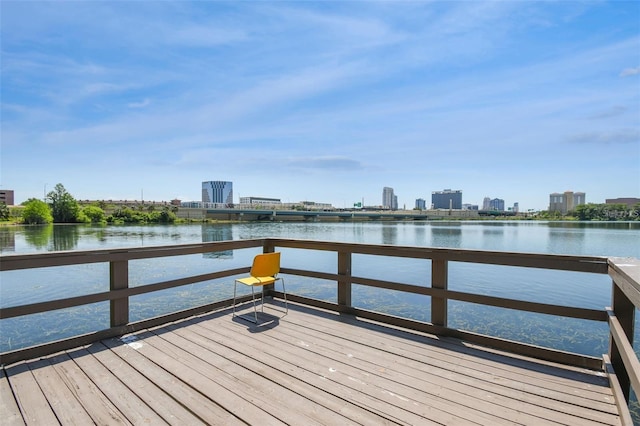 320 Lakeview St Unit 220, Orlando, FL 32804 - dock area with a water view and a skyline view