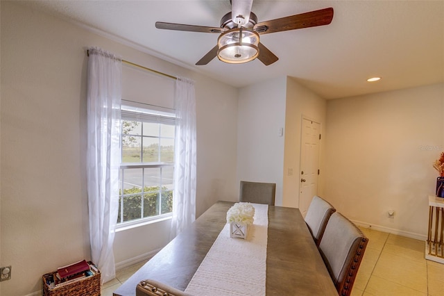 322 Annabelle Way, Davenport, FL 33837 - dining space featuring ceiling fan, recessed lighting, and light tile patterned floors
