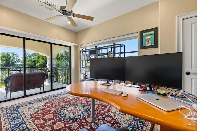 1010 Juliette Blvd, Mount Dora, FL 32757 - office area with ceiling fan