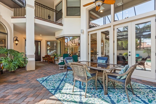 1010 Juliette Blvd, Mount Dora, FL 32757 - view of patio featuring french doors and a ceiling fan