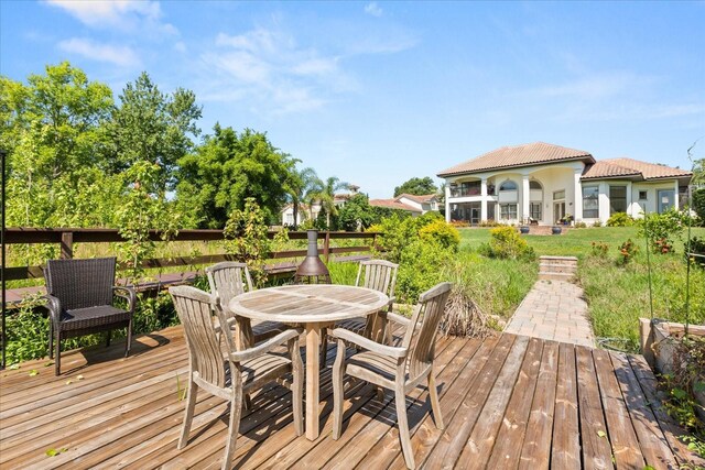 1010 Juliette Blvd, Mount Dora, FL 32757 - deck featuring outdoor dining space