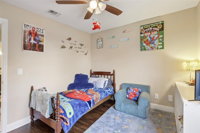 8652 Savory Dr, Orlando, FL 32825 - bedroom with baseboards, ceiling fan, and wood finished floors