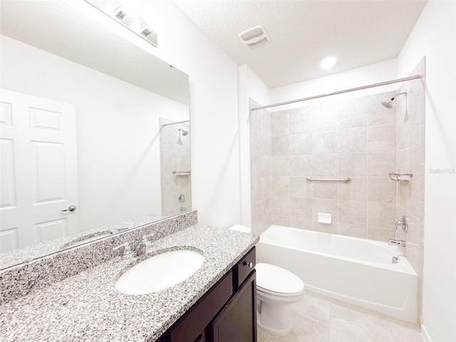 398 Citrus Isle Loop, Davenport, FL 33837 - bathroom featuring vanity, toilet, washtub / shower combination, and tile patterned floors