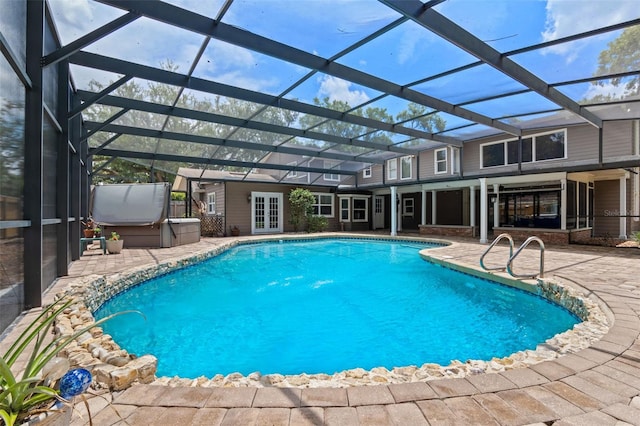 120 Springwood Trl, Altamonte Springs, FL 32714 - outdoor pool with french doors, a patio, a lanai, and a jacuzzi
