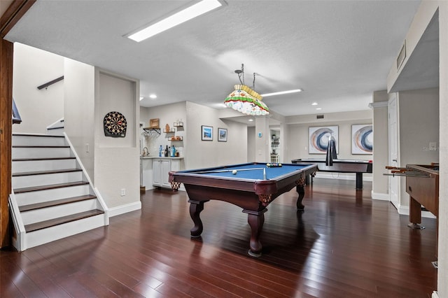 120 Springwood Trl, Altamonte Springs, FL 32714 - recreation room with billiards table, hardwood / wood-style floors, baseboards, and recessed lighting