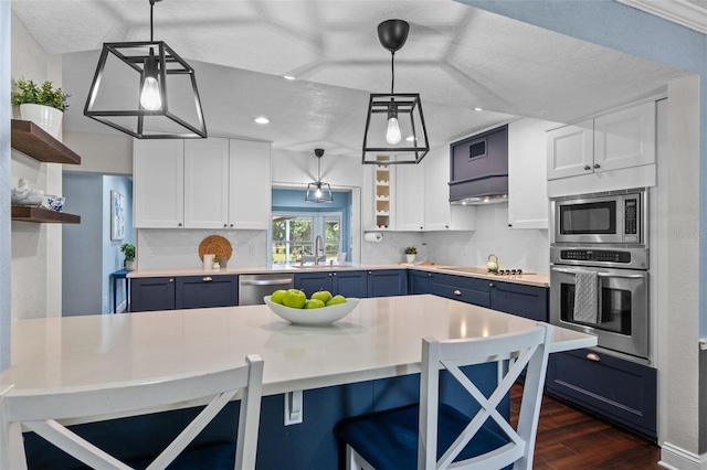120 Springwood Trl, Altamonte Springs, FL 32714 - kitchen featuring open shelves, appliances with stainless steel finishes, a sink, white cabinets, and recessed lighting