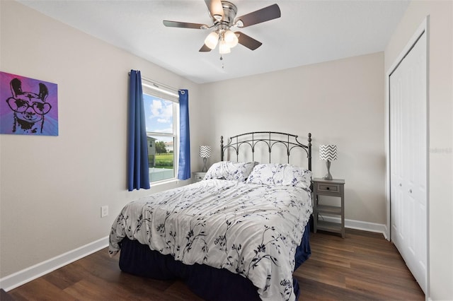 6333 Schoolhouse Pond Rd, Winter Garden, FL 34787 - bedroom featuring baseboards, wood finished floors, and a closet