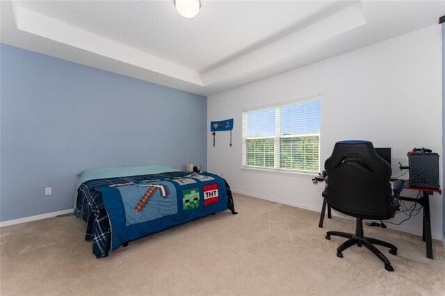 9348 Meadow Hunt Way, Winter Garden, FL 34787 - bedroom with a tray ceiling, carpet, and baseboards