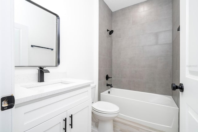 3211 SW 128th Street Rd, Ocala, FL 34473 - bathroom featuring vanity,  shower combination, toilet, and wood finished floors