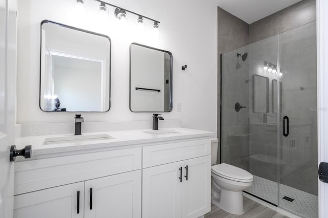 3211 SW 128th Street Rd, Ocala, FL 34473 - full bath featuring a shower stall, toilet, and double vanity