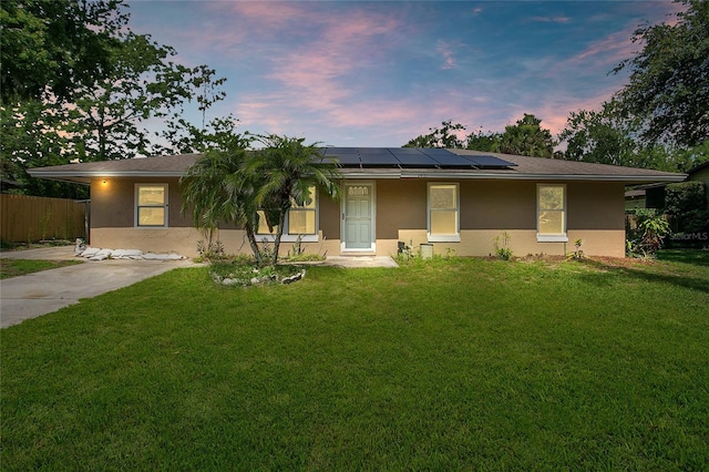 3431 Hunt Ln, Oviedo, FL 32765 - ranch-style home with stucco siding and solar panels