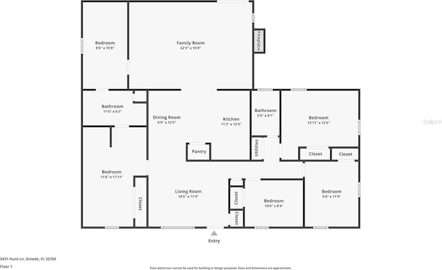 3431 Hunt Ln, Oviedo, FL 32765 - home floor plan