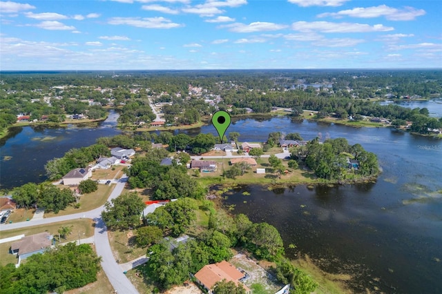 2916 Maldive Ct, Deltona, FL 32738 - aerial view of residential area with a large body of water and a tree filled landscape