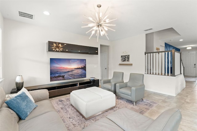 2401 Oxmoor Dr, Deland, FL 32724 - living room with a chandelier and recessed lighting