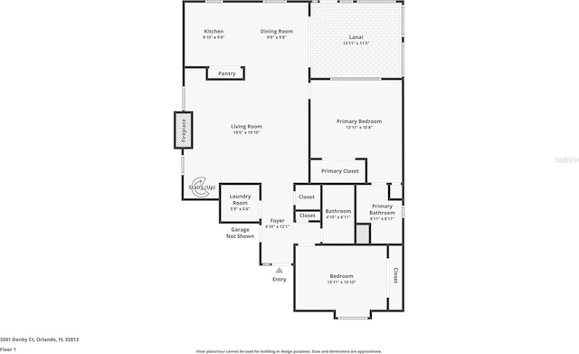 3501 Danby Ct, Orlando, FL 32812 - home floor plan