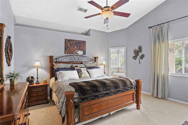 1354 Dutch Elm Dr, Altamonte Springs, FL 32714 - bedroom featuring light colored carpet, baseboards, a ceiling fan, and lofted ceiling