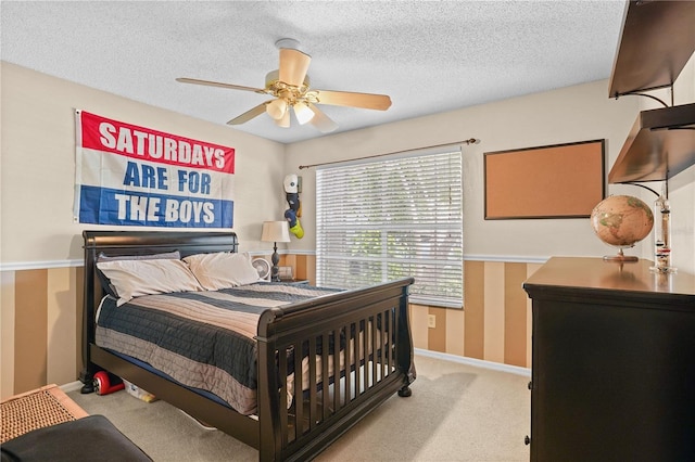 1354 Dutch Elm Dr, Altamonte Springs, FL 32714 - bedroom with carpet, a ceiling fan, baseboards, and a textured ceiling