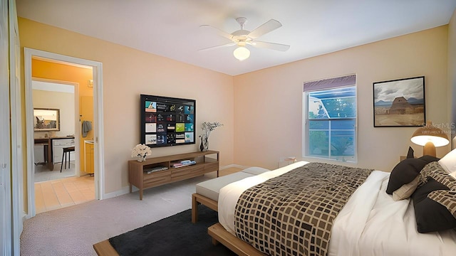 357 Fairway Pointe Cir, Orlando, FL 32828 - carpeted bedroom with ceiling fan and baseboards