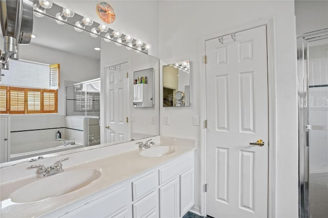 468 Alinole Loop, Lake Mary, FL 32746 - bathroom with a bath, a shower stall, and double vanity