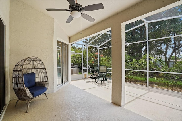 468 Alinole Loop, Lake Mary, FL 32746 - sunroom with ceiling fan and outdoor dining area
