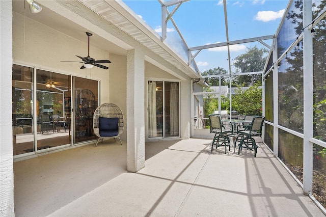 468 Alinole Loop, Lake Mary, FL 32746 - sunroom / solarium featuring a ceiling fan, outdoor dining area, and plenty of natural light