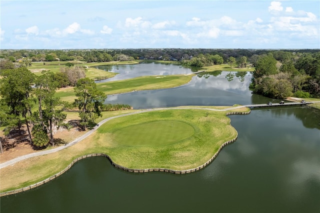 468 Alinole Loop, Lake Mary, FL 32746 - aerial overview of property's location with a tree filled landscape, a nearby body of water, and a golf course