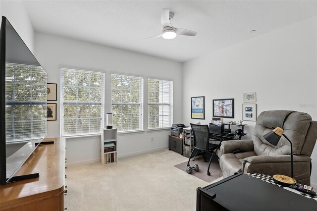 439 Windmill Palm Cir, Altamonte Springs, FL 32701 - carpeted office featuring ceiling fan and baseboards