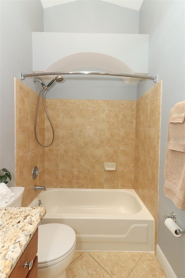 5165 Mystic Point Ct, Orlando, FL 32812 - bathroom with toilet, tile patterned floors, vanity, and shower / washtub combination