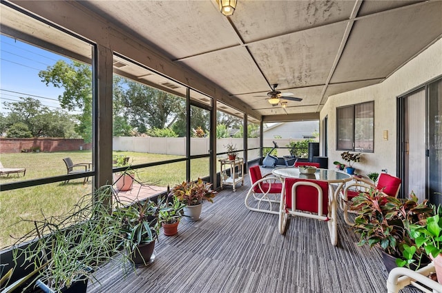 2209 Fairglenn Way, Winter Park, FL 32792 - sunroom / solarium featuring ceiling fan and outdoor dining space