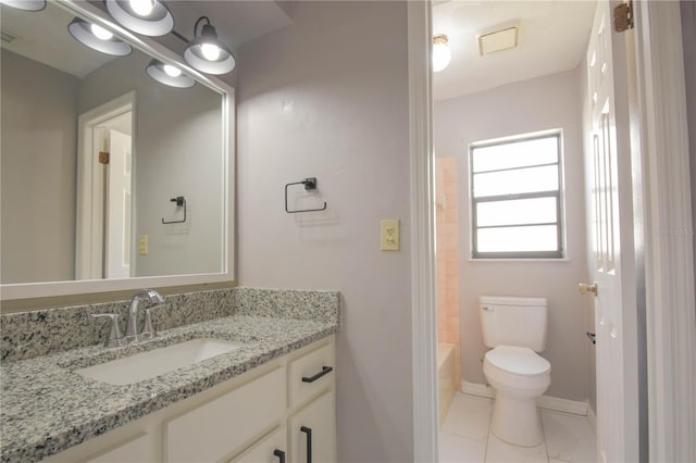 1668 Fort Smith Blvd, Deltona, FL 32725 - full bathroom featuring vanity, toilet, baseboards, and bathtub / shower combination