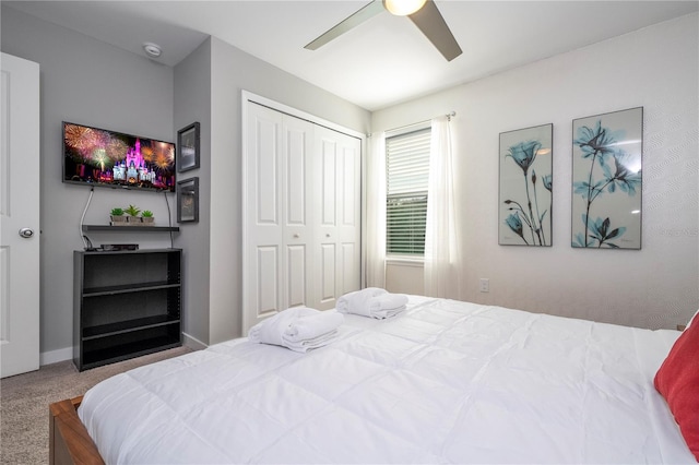 4414 Le Reve Ct, Kissimmee, FL 34746 - carpeted bedroom with a closet and ceiling fan